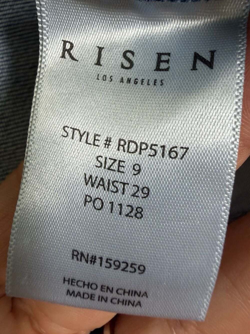 Risen Los Angeles High Rise Wide Leg Frayed Hem Jeans Style RDP5167 - Picture 3 of 6